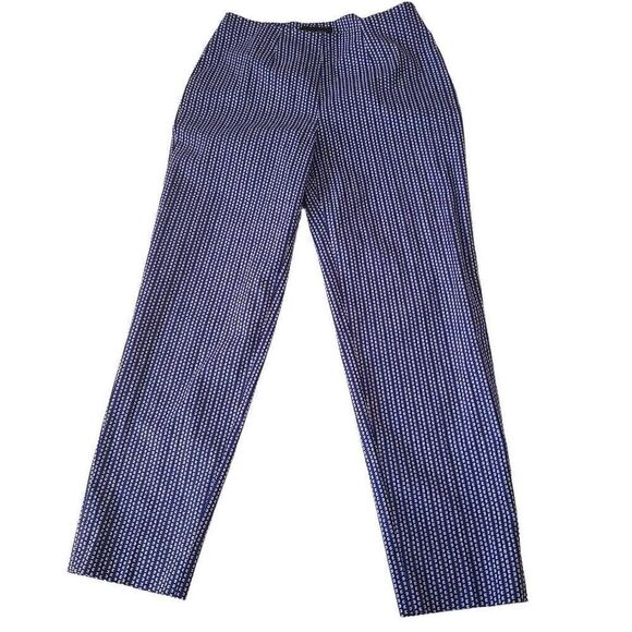Piazza Sempione Womens Audrey Casual Trouser Pants Geometric Blue EU 42 Medium - Picture 1 of 15